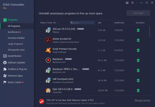 IObit Uninstaller Pro Full Crack & License Key {Tested} Free Download