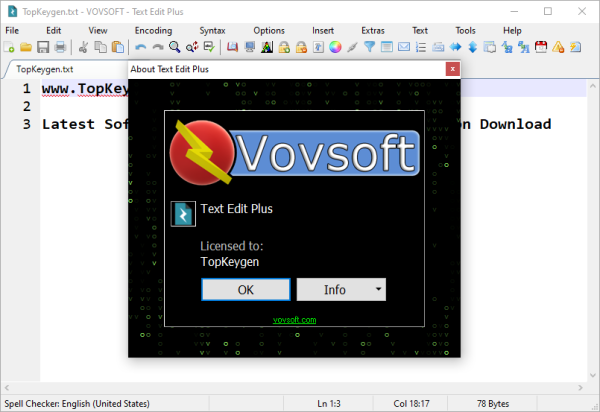 VovSoft Text Edit Plus Activator & Keygen Final Download